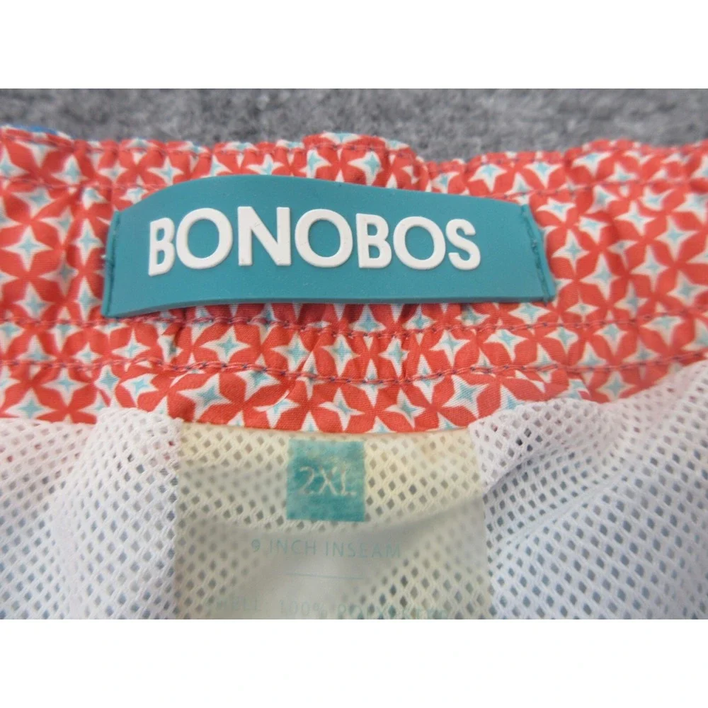 Bonobos Swim Trunks Mens 2XL Blue Abstract Print Mesh Lined Drawstring Beach